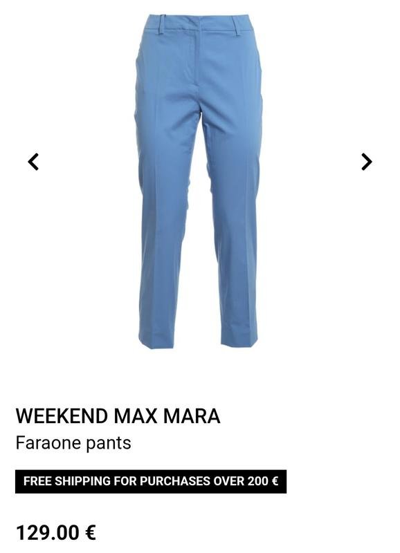 Femme Weekend Max Mara Pantalon Bleu Marine Coton