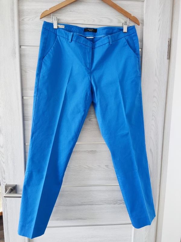 Femme Weekend Max Mara Pantalon Bleu Marine Coton