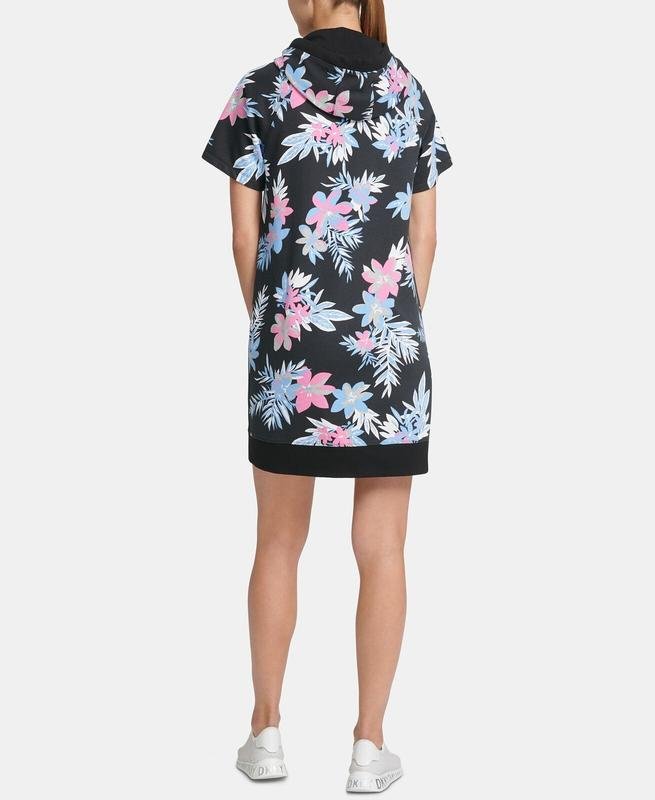 Damen DKNY Kleid Schwarz Baumwolle S