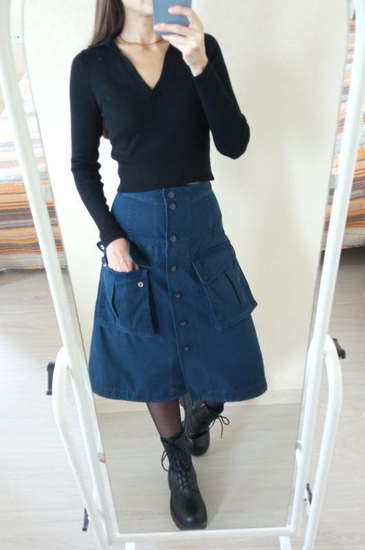 Donna Marc Jacobs Gonna Blu Navy Denim 36