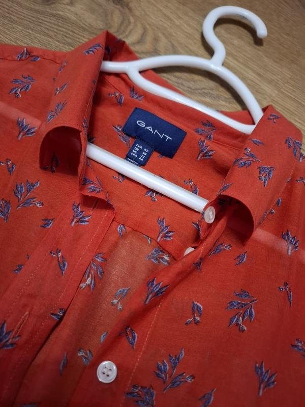 Women Gant Shirt Orange Cotton Silk 42