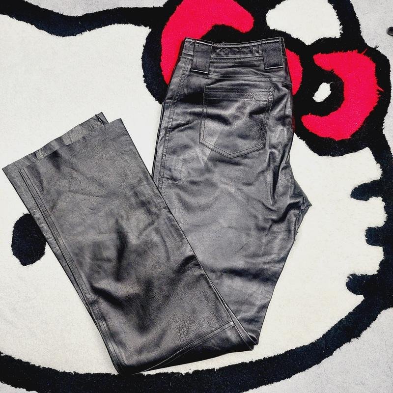 Femme Trussardi Pantalon Noir Cuir 50