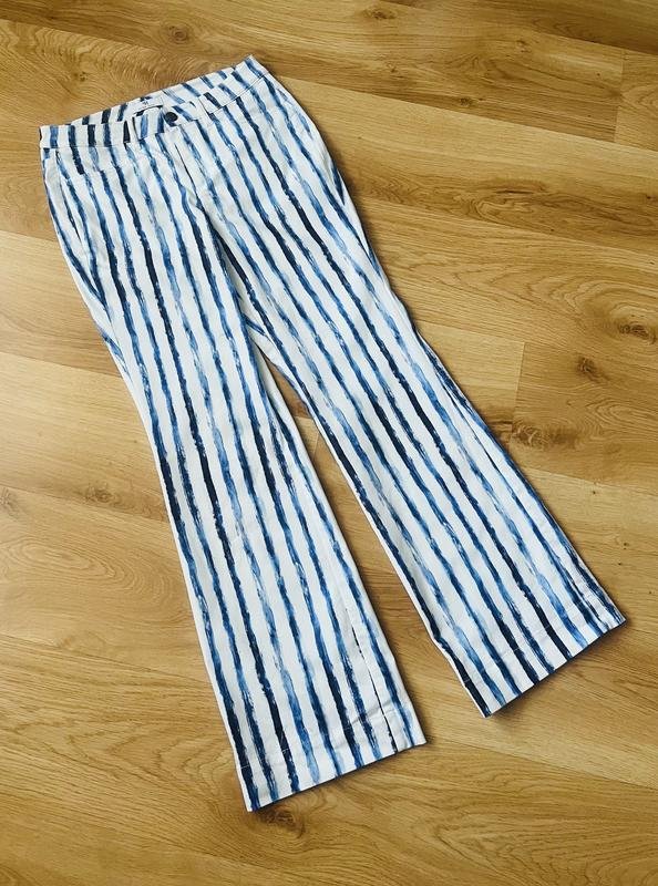 Women Peter Hahn Trousers Navy Cotton L