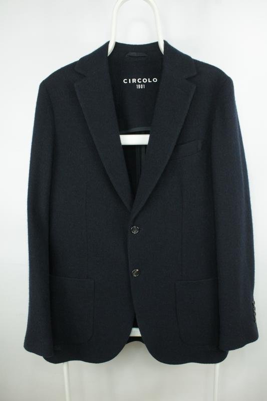 Мужской Circolo 1901 Пиджак Тёмно-синий Шерсть L