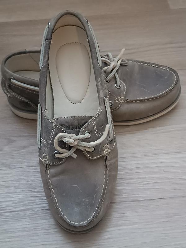 Women Timberland Loafers Grey Leather 36