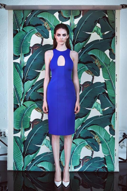 Donna Cushnie Abito Blu Navy Elastan S