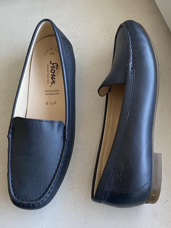Women Sioux Loafers Navy Leather 40
