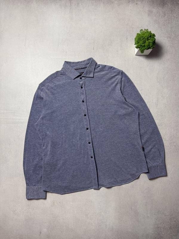 Мужской Corneliani Рубашка Тёмно-синий Хлопок 46