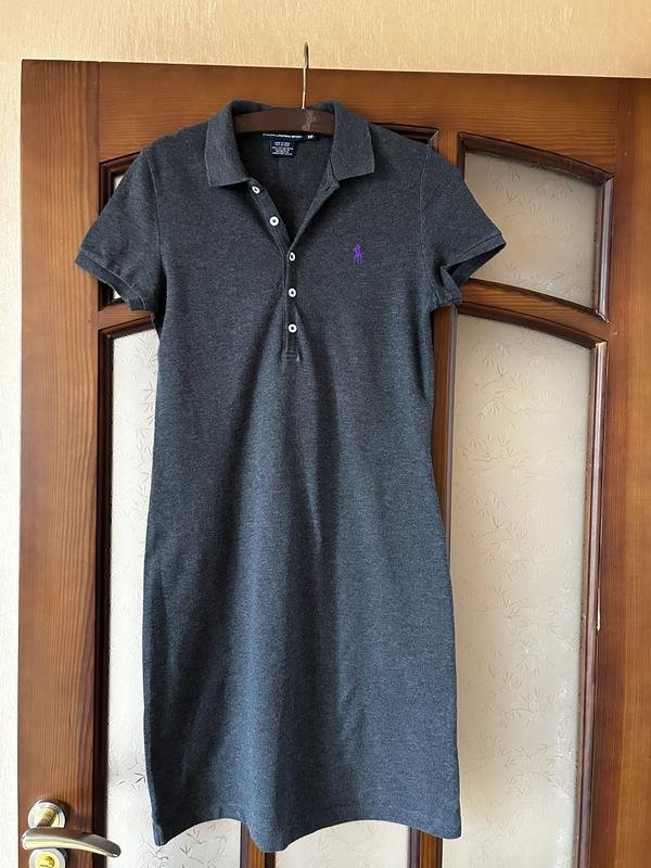 Femme Ralph Lauren Robe Grise Coton S