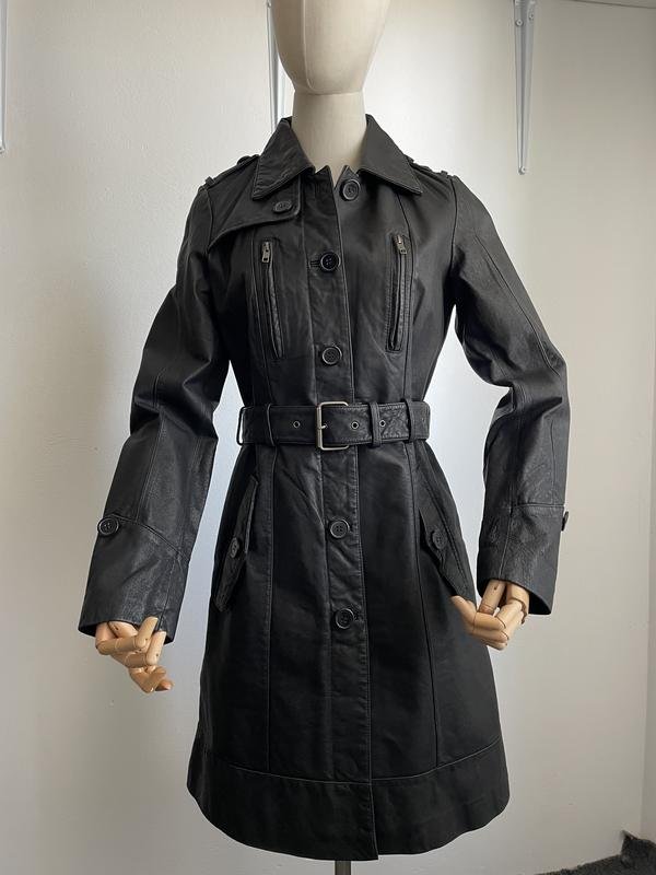 Femme Pepe Jeans Trench Noir Cuir S
