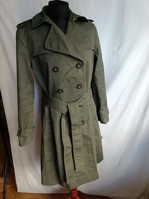 Damen Hobbs Trenchcoat Khaki Baumwolle M