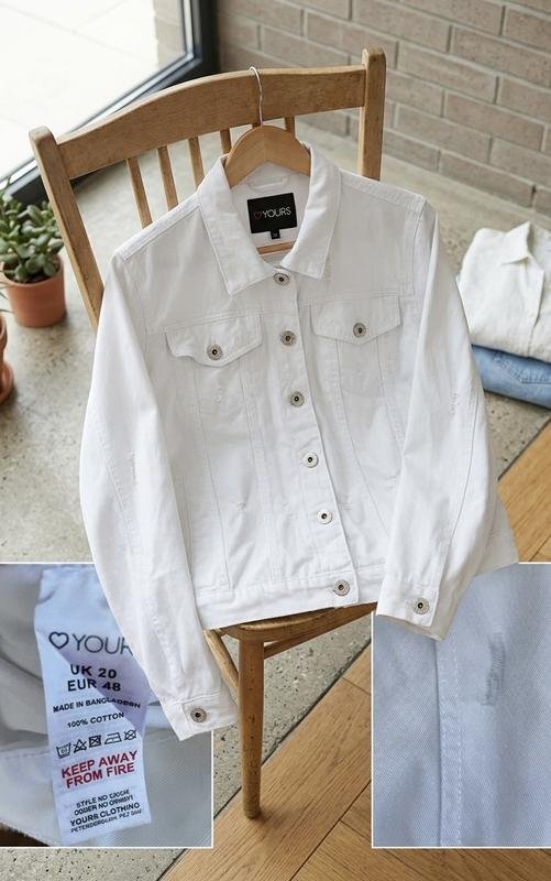 Women Yours Jacket White Denim L