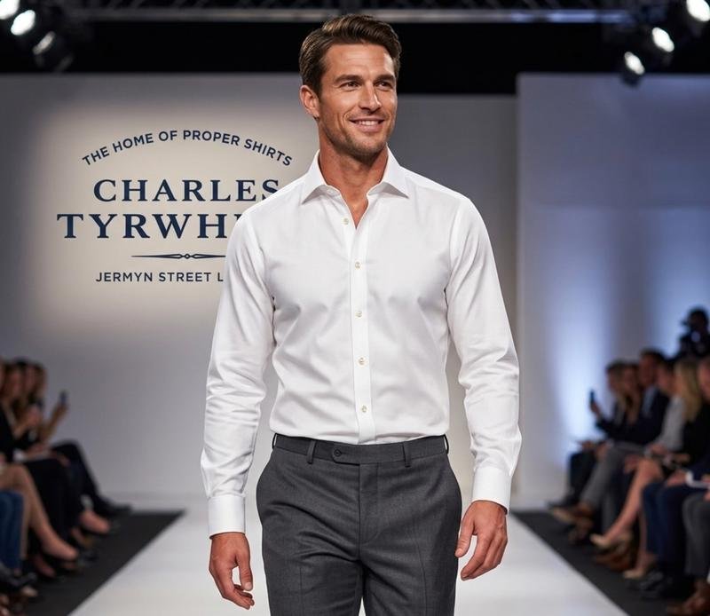 Мужская Charles Tyrwhitt Рубашка Белая Хлопок M