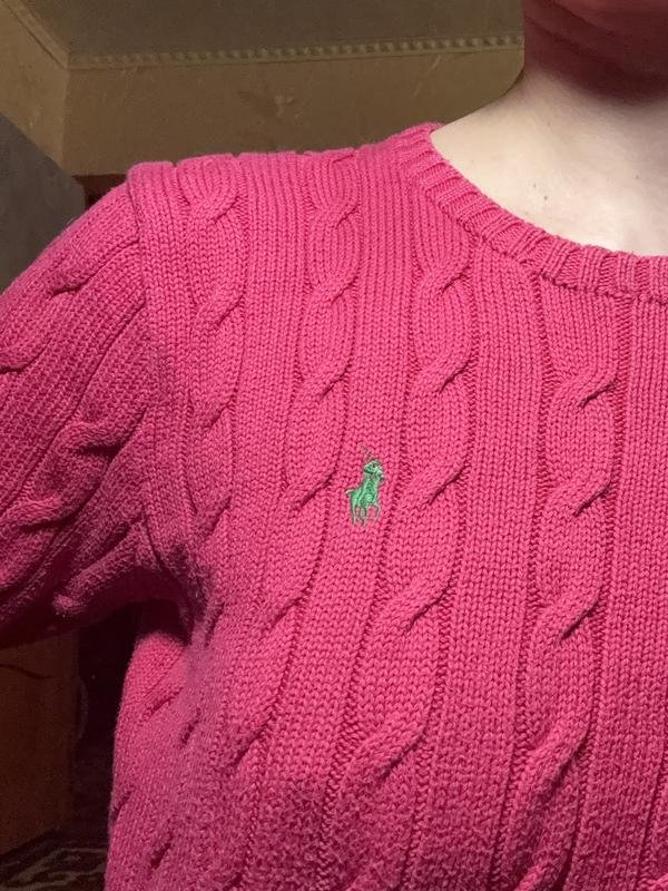 Damen Polo Ralph Lauren Pullover Rosa Baumwolle M