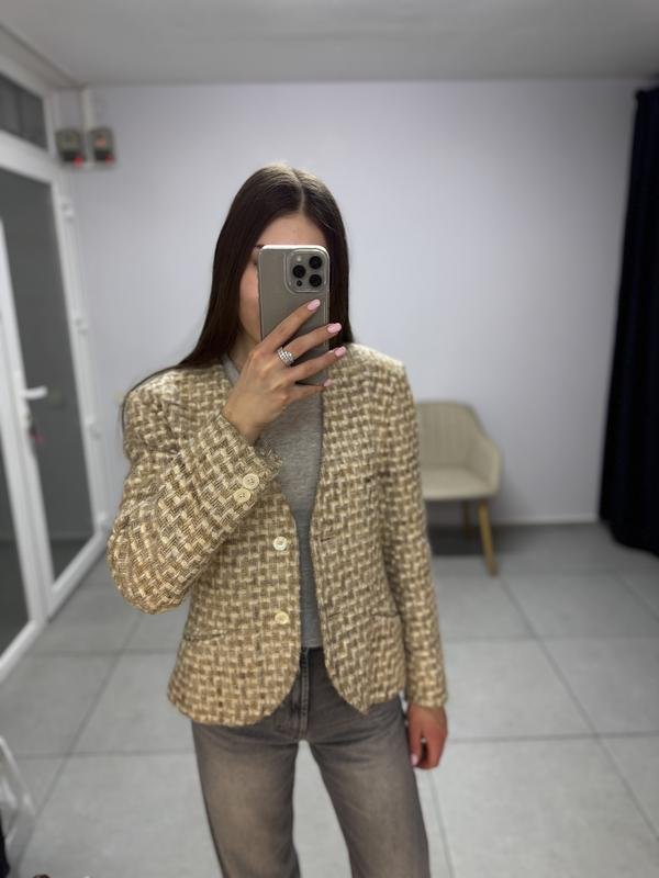Женский Aquascutum Пиджак Бежевый Шерсть S