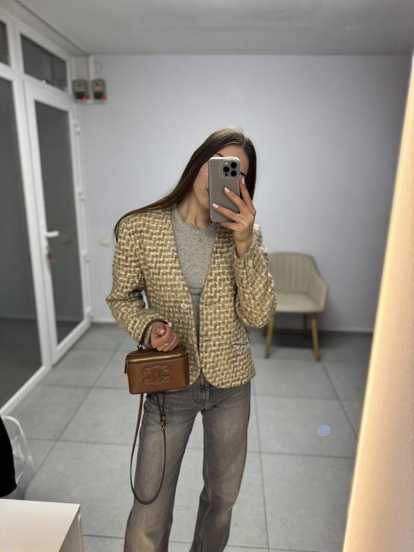 Женский Aquascutum Пиджак Бежевый Шерсть S