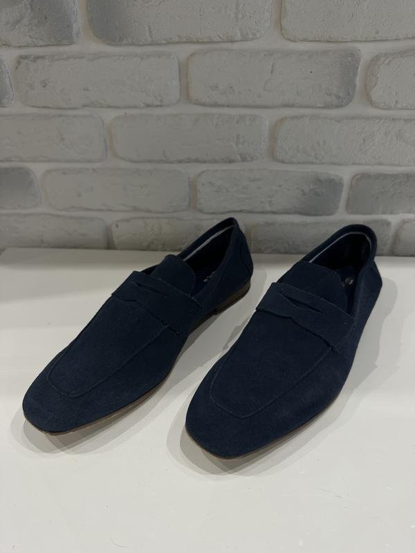 Uomo Dune Stivali Blu Navy Camoscio 43