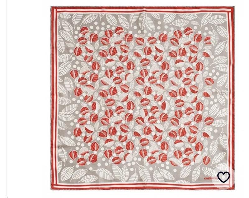 Cacharel Écharpe Grise Soie 52x53cm