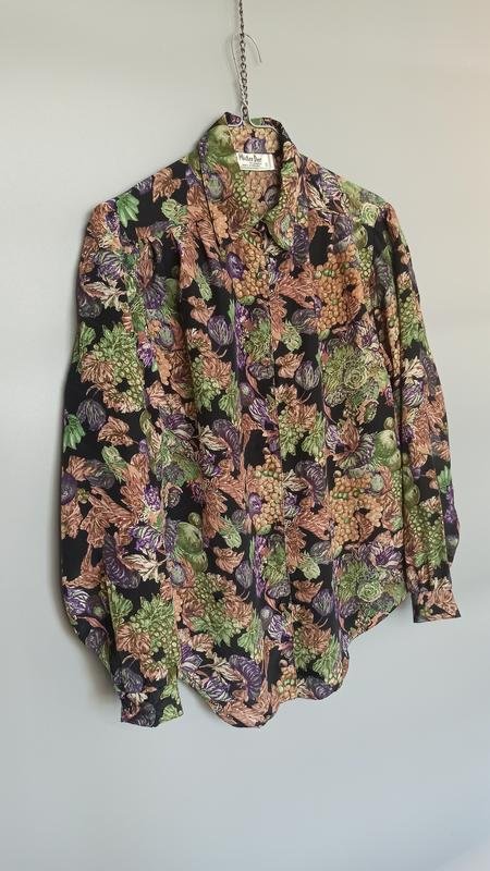 Женская Vintage Рубашка Зелёный Полиэстер S