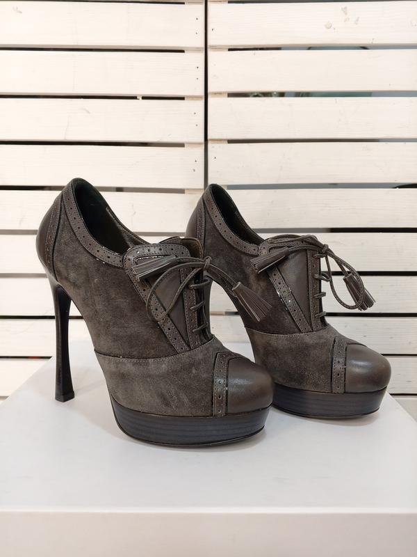 Femme Yves Saint Laurent Bottines Gris Suède 36