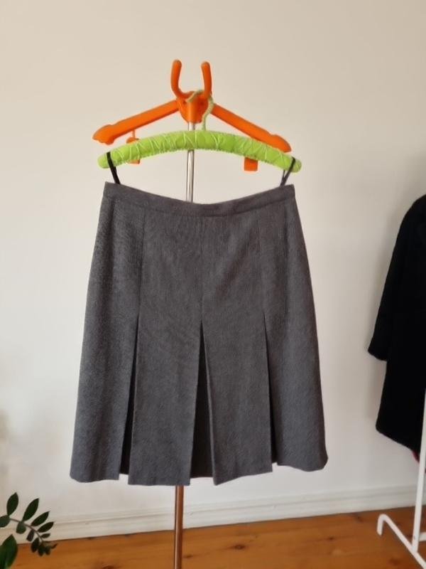 Damen Peter Hahn Rock Grau Wolle 40