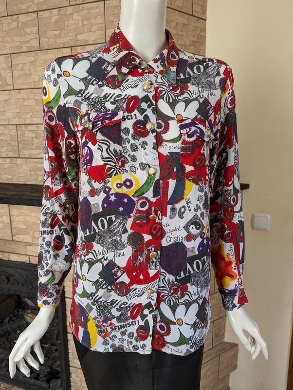 Женская Moschino Рубашка Разноцветный Вискоза L