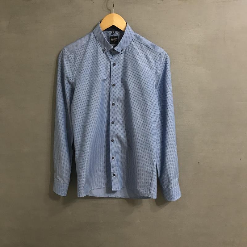 Мужской Olymp Рубашка Тёмно-синий Хлопок M