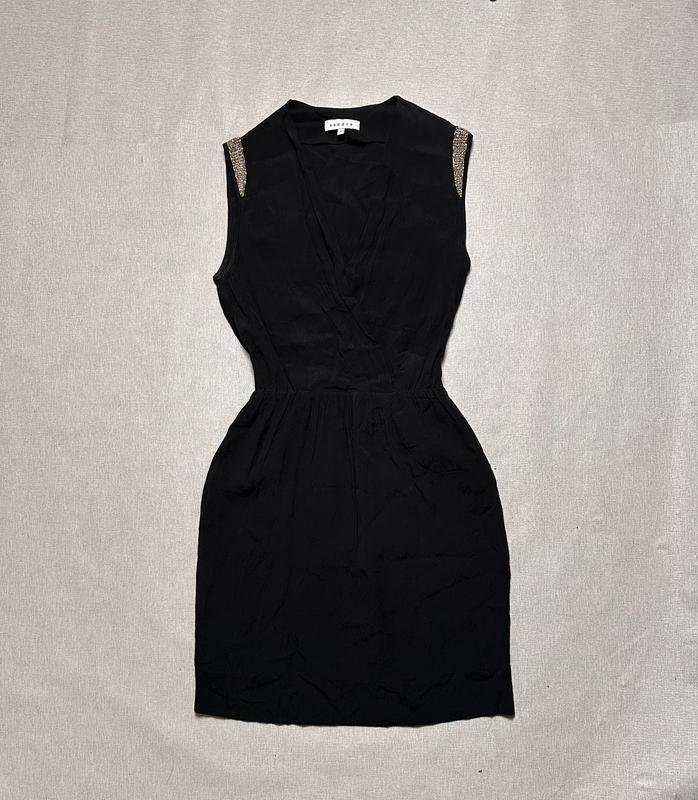 Женское Sandro Paris Платье Чёрное Шелк S