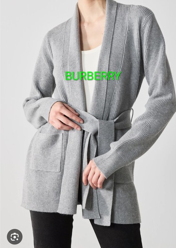 Damen Burberry Pullover Grau Wolle M
