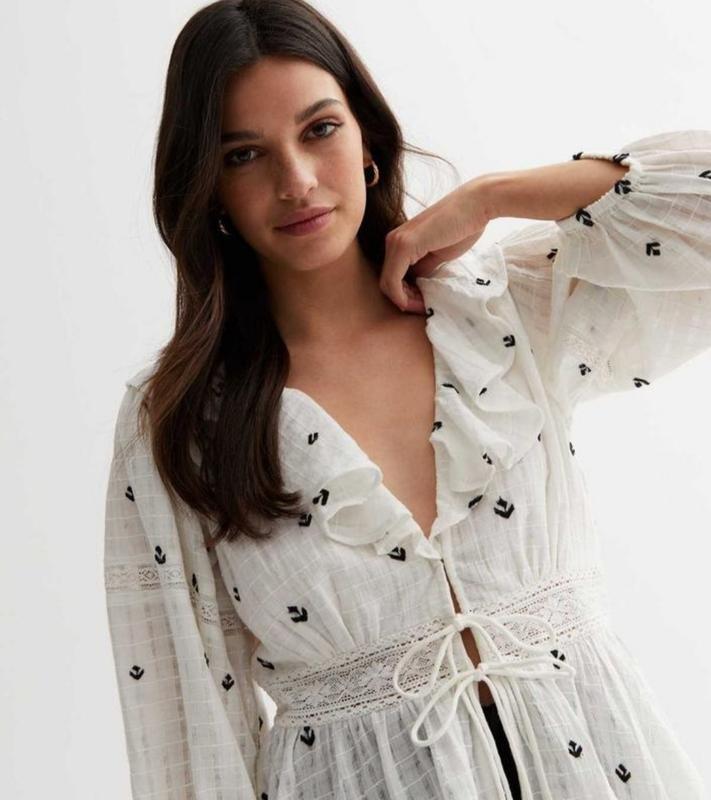 Women New Look Shirt White Cotton S
