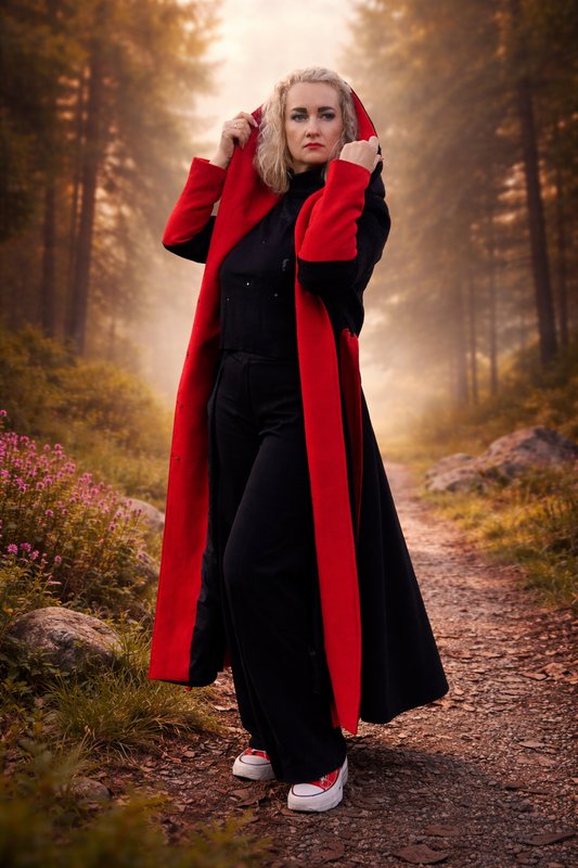 Damen Ballin Mantel Schwarz Wolle 48