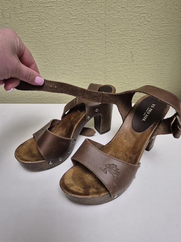 Women U.S. Polo Assn Heels Brown Leather 37.5