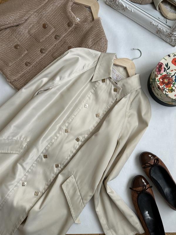 Femme Nina Ricci Trench Beige Satin 40