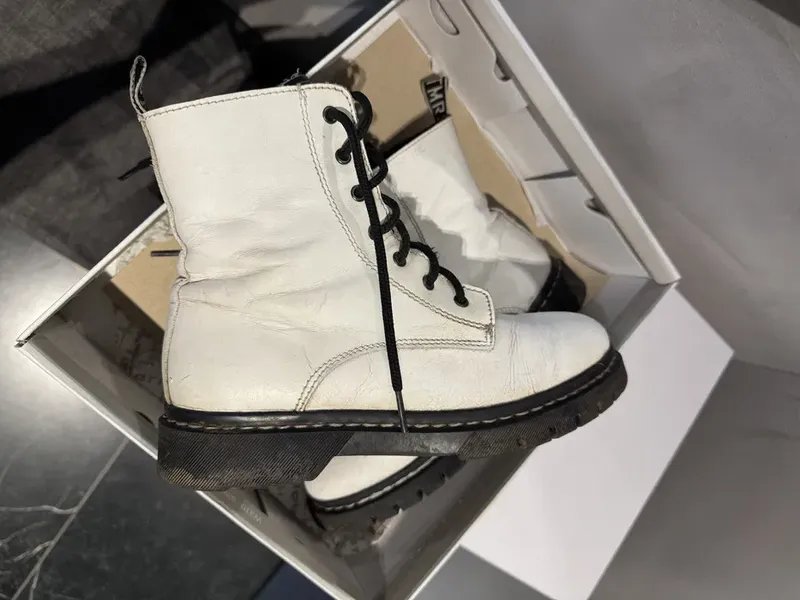Women Tamaris Boots White Leather 38