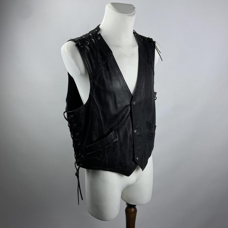 Homme IXS Gilet Noir Cuir L