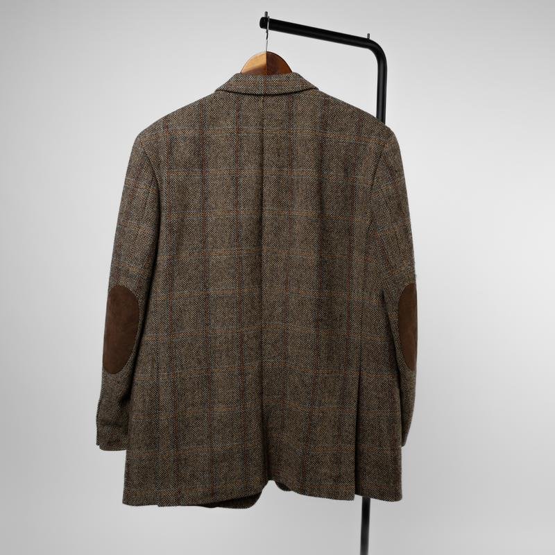 Uomo Harris Tweed Blazer Marrone Lana M-L