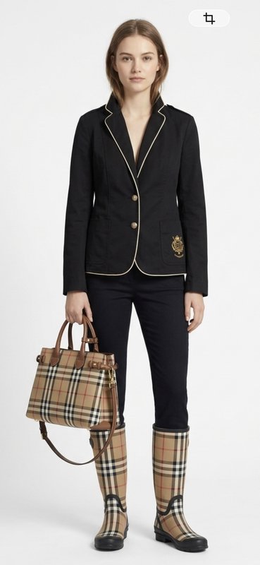 Women Burberry Jacket Black Cotton M