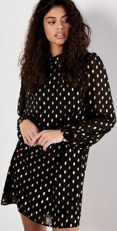 Women New Look Dress Black Polyester S