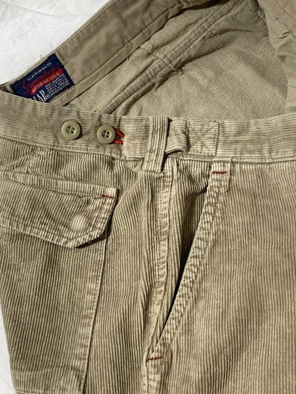 Uomo Pantaloni Vintage Beige Cotone L
