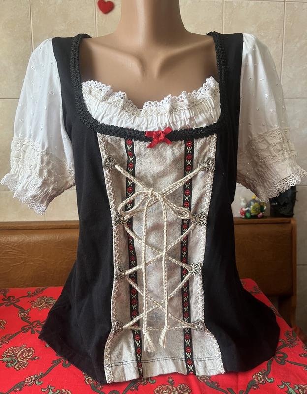 Женская Vintage Блуза Белая Хлопок L
