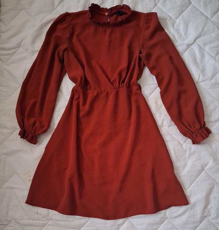 Women New Look Dress Coral Polyester 36