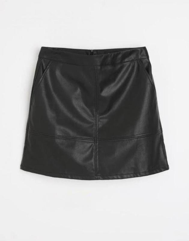 Women New Look Skirt Black Faux Leather S