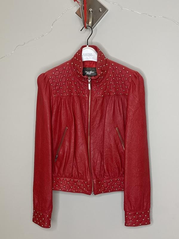 Women Moschino Jacket Red Leather S