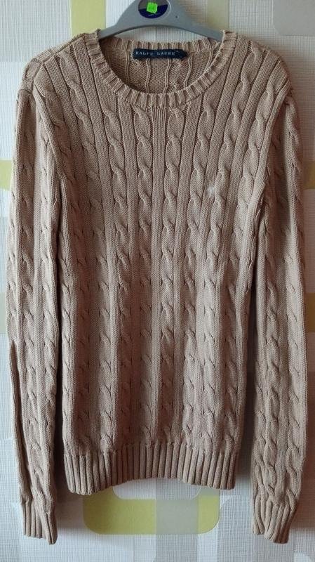 Damen Polo Ralph Lauren Pullover Beige Baumwolle