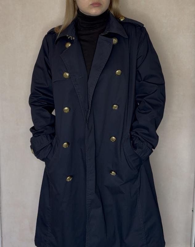 Donna Trench Coat Blu Navy Cotone S