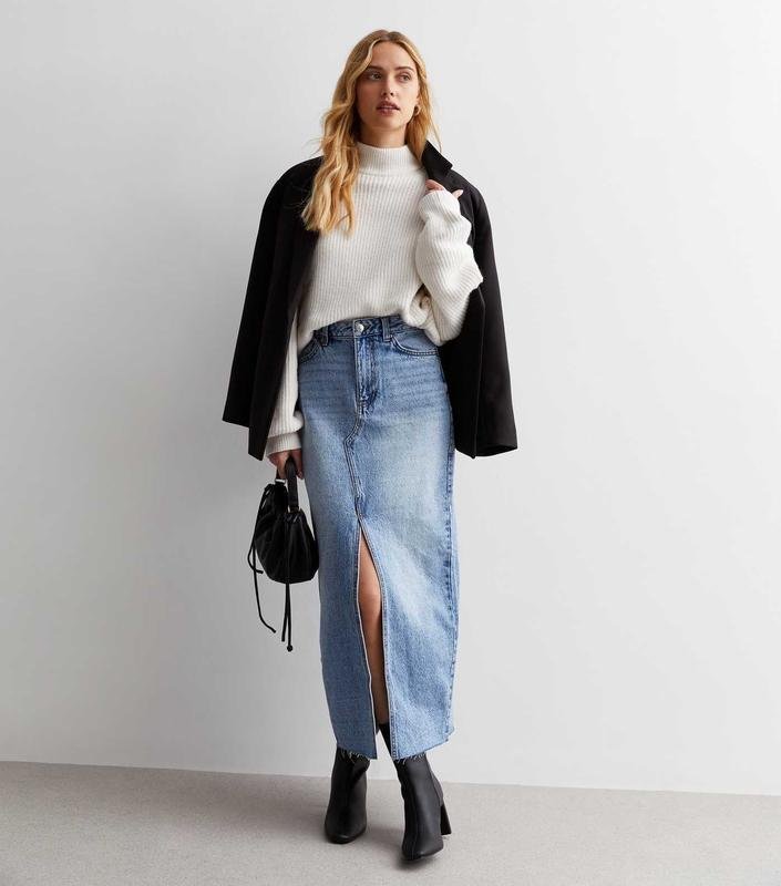 Femme New Look Jupe Bleu Marine Coton S