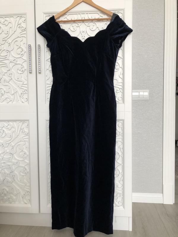 Women Monsoon Dress Navy Velvet L