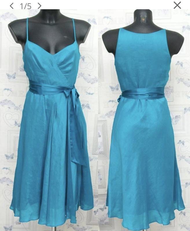 Women Monsoon Dress Turquoise Silk 46