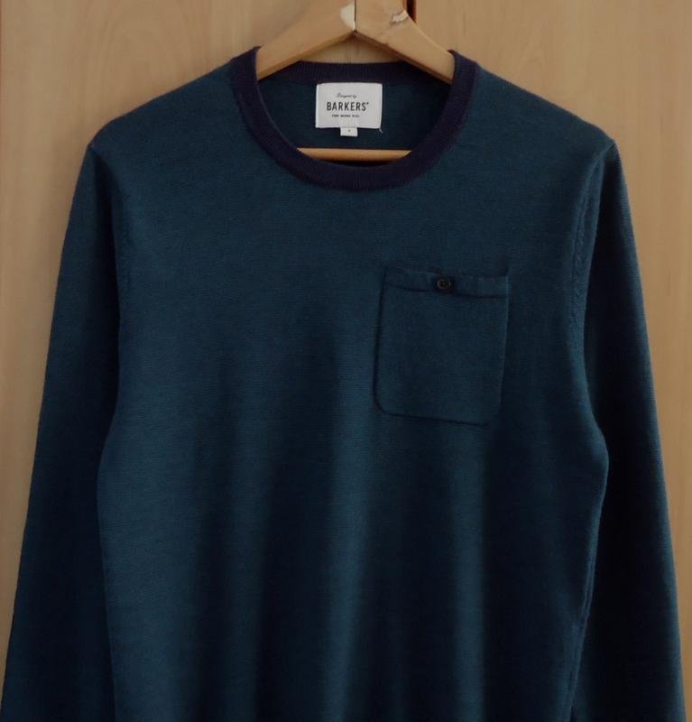 Мужской Barker Свитер Бирюзовый Шерсть 44