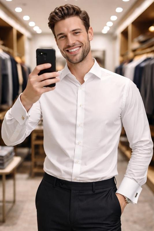 Мужской Charles Tyrwhitt Сорочка Белая Хлопок XL